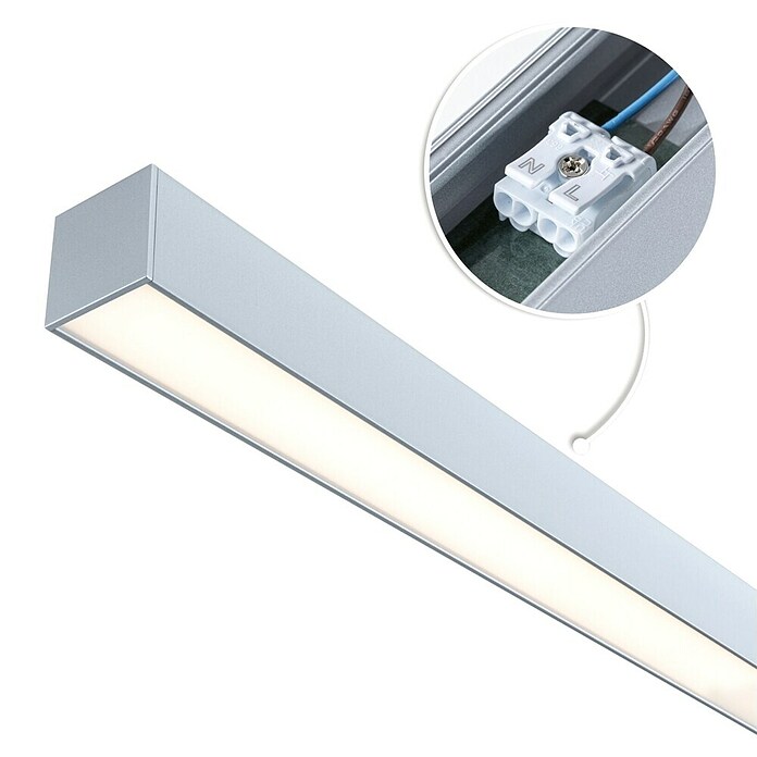 Paulmann Linion Stromeinspeisung Power Channel (100 x 4 x 4 cm, Chrom matt, Nicht Dimmbar) | BAUHAUS