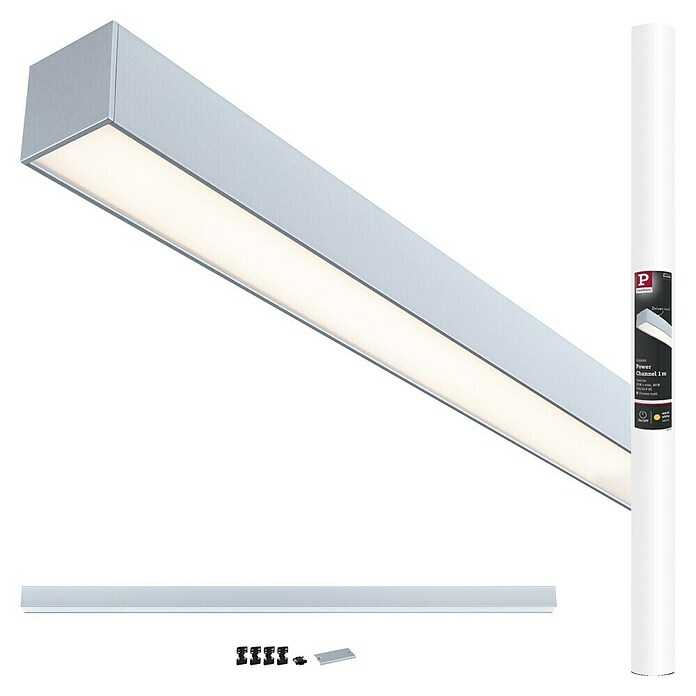 Paulmann Linion Stromeinspeisung Power Channel (100 x 4 x 4 cm, Chrom matt, Nicht Dimmbar) | BAUHAUS
