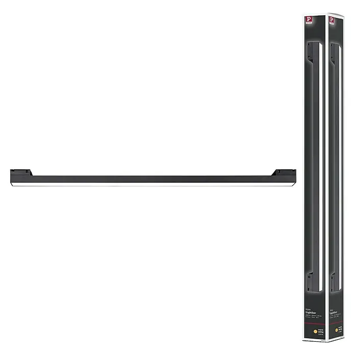 Paulmann ULine LED-Spot Lightbar - 18,5 W, Schwarz, 2,9 x 65 x 2,6 cm - Das Bild zeigt eine moderne, schlanke LED-Lichtleiste mit kaltweißem Licht, ideal für eine stilvolle Beleuchtung im Innenbereich.