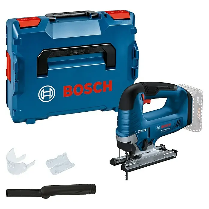 Bosch Professional AMPShare 18V Akku-Pendelhubstichsäge GST 18V-125 B - 18 V, Ohne Akku, Leerlaufhubzahl: 0 /min - 3.500 /min - Die blaue Bosch GST 18V-155 B Stichsäge mit Zubehör und Werkzeugkasten. Kabellose Präzision für professionelle Holzarbeiten.