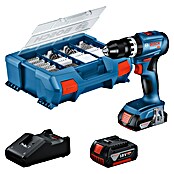 Bosch Professional AMPShare 18V Accu-klopboor/schroefmachine GSB 18V-45 (18 V, 2 accu's, 2 Ah - 4 Ah, 45 Nm, Inclusief 2 accu's, L-case en 82-delige accessoireset) | BAUHAUS