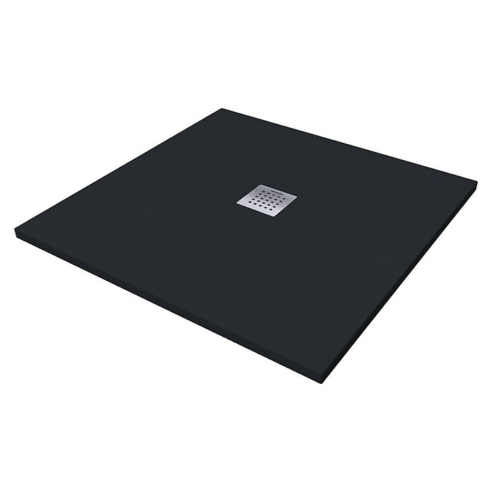 Camargue Douchebak Brooklyn (l x b: 90 x 90 cm, Mineraal gietwerk, Zwart) | BAUHAUS