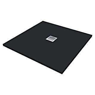 Camargue Douchebak Brooklyn (l x b: 90 x 90 cm, Mineraal gietwerk, Zwart)