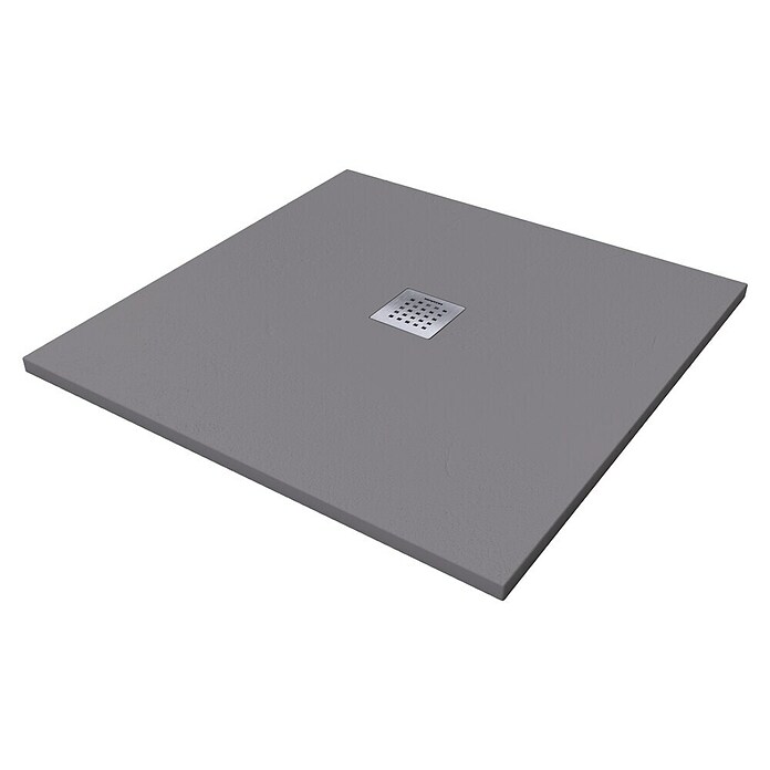 Camargue Douchebak Brooklyn (l x b: 90 x 90 cm, Mineraal gietwerk, Grijs) | BAUHAUS