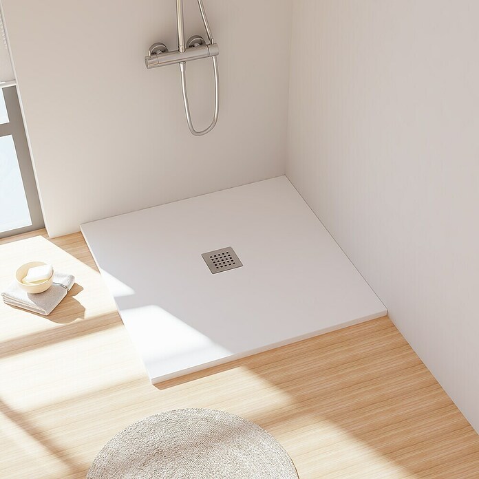 Camargue Douchebak Brooklyn (l x b: 90 x 90 cm, Mineraal gietwerk, Wit) | BAUHAUS