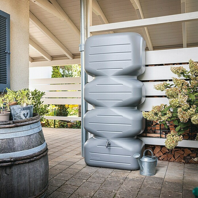 Garantia Basic Line Regentonne Cubus (700 l, Betongrau) | BAUHAUS