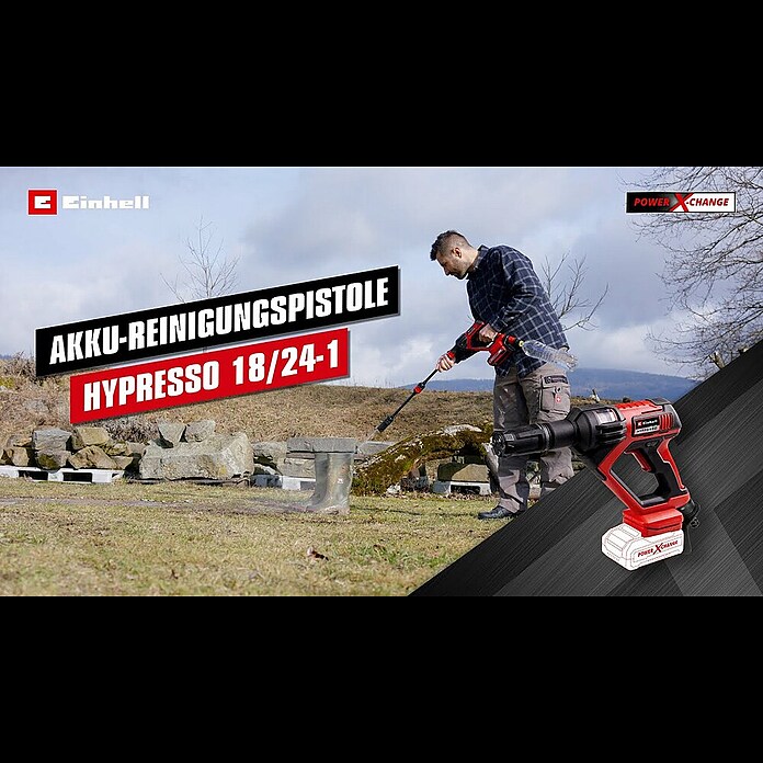 Einhell Power X-Change 18V Akku-Druckreiniger Hypresso 18/24-1 (18 V, Ohne Akku, Max. Druck: 24 bar) | BAUHAUS