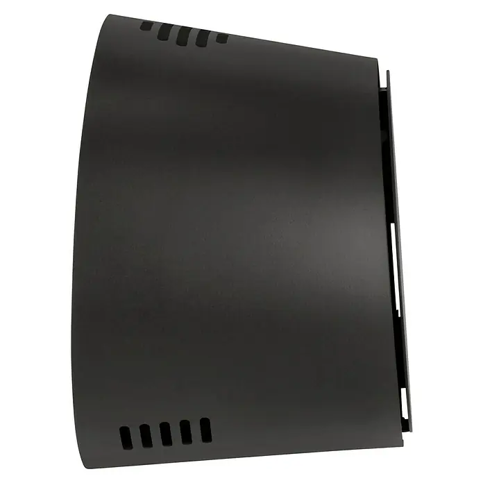 Aduro Bioethanol-Kamin B2 - 46 x 63 x 70 cm, Schwarz - Nahaufnahme eines eleganten, mattschwarzen Gehäuses mit Belüftungsöffnungen, das ein modernes Design und Funktionalität vereint.