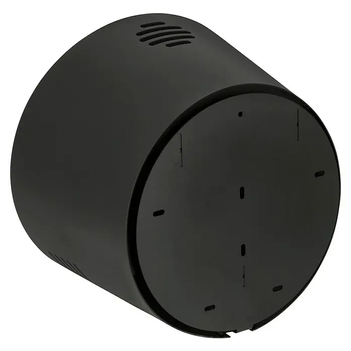 Aduro Bioethanol-Kamin B2 - 46 x 63 x 70 cm, Schwarz - Schwarzer zylindrischer Lautsprecher mit Luftschlitzen und Montageplatte zur Wandbefestigung für optimalen Klang im Raum.