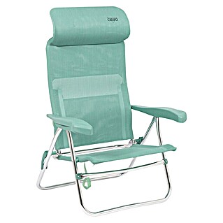 Silla de playa con cabezal Crespo (L x An x Al: 55 x 64 x 100 cm, Textil, Turquesa)