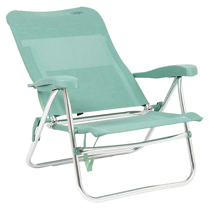 Silla de playa sin cabezal Crespo - 64 x 55 x 88 cm, Textil, Turquesa - Esta silla de playa es ideal para las vacaciones. Está hecha de material ligero y fácil de transportar.
