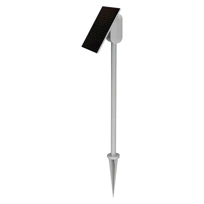 Lutec Baliza exterior LED 2 + panel solar Sun Connec - Altura: 52,5 cm, LED, Gris - Lámpara solar de jardín con estaca, perfecta para iluminar caminos. El panel solar ofrece una iluminación exterior ecológica.