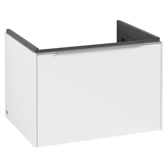Villeroy & Boch Subway 3.0 Waschbeckenunterschrank - Brilliant White, Anzahl Schubladen: 1 Stk., Farbe Griff: Aluminium glänzend, B x T x H: 62,2 x 47,8 x 42,9 cm - Die Abdeckung für den Waschbeckenunterschrank bietet einen stilvollen und praktischen Schutz vor Spritzwasser und Beschädigungen.