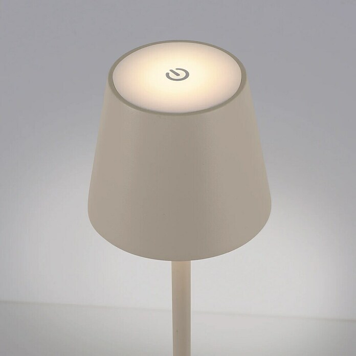 Just Light Lámpara de sobremesa a batería Euria (3 W, L x An x Al: 11 x 11 x 37 cm, Blanco cálido, Gris) | BAUHAUS