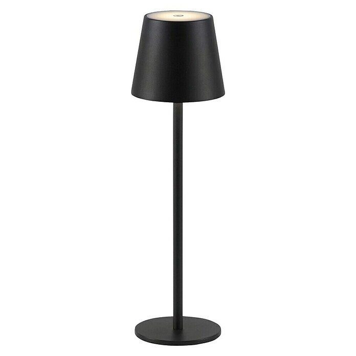 Just Light Lámpara de sobremesa a batería Euria (3 W, L x An x Al: 11 x 11 x 37 cm, Blanco cálido, Negro) | BAUHAUS