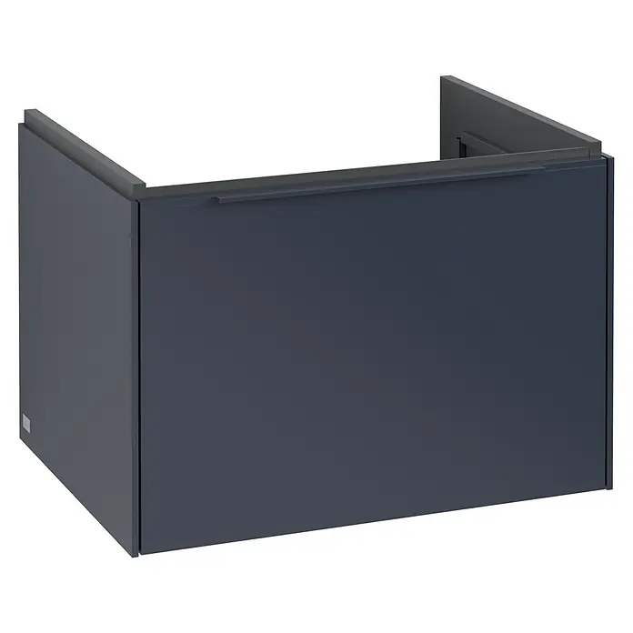 Villeroy & Boch Subway 3.0 Waschbeckenunterschrank - Marine Blue, Anzahl Schubladen: 1 Stk., Farbe Griff: Monochrom, B x T x H: 62,2 x 47,8 x 42,9 cm - Eleganter, grauer Waschtischunterschrank für das Badezimmer. Moderner Stil für ein stilvolles Ambiente.
