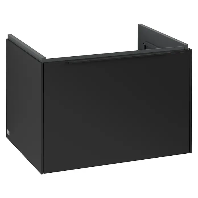 Villeroy & Boch Subway 3.0 Waschbeckenunterschrank - Volcano Black, Anzahl Schubladen: 1 Stk., Farbe Griff: Volcano Black, B x T x H: 62,2 x 47,8 x 42,9 cm - Schwarzer Waschtischunterschrank für das Badezimmer, modernes Design für stilvolle Badgestaltung mit minimalistischen Akzenten.