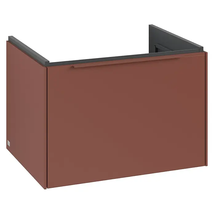 Villeroy & Boch Subway 3.0 Waschbeckenunterschrank - Wine Red, Anzahl Schubladen: 1 Stk., Farbe Griff: Monochrom, B x T x H: 62,2 x 47,8 x 42,9 cm - Die elegante Waschtisch-Unterbau bietet stilvollen Stauraum im Badezimmer. Das moderne Design fügt sich nahtlos in jedes Badambiente ein.