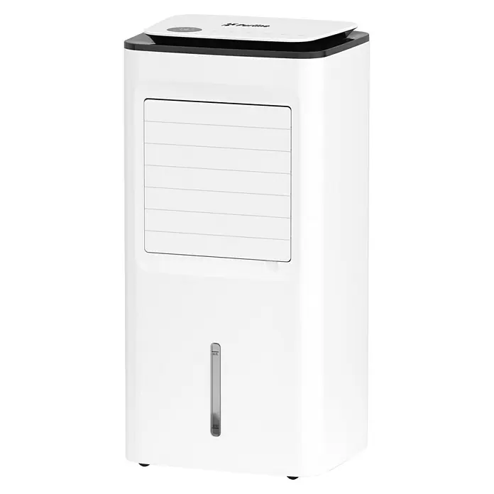 Purline Rafy Climatizador evaporativo 99D - Blanco, Altura: 82 cm - Un enfriador evaporativo Purline blanco con un indicador de nivel de agua transparente para una refrigeración óptima de la habitación.