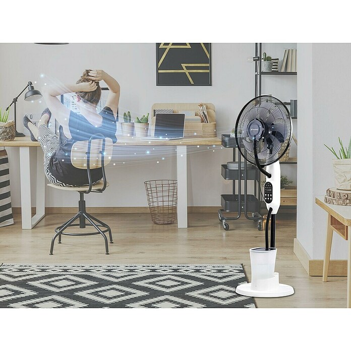 Purline Misty Ventilador de pie 4 (Negro, 40 cm, 125 cm) | BAUHAUS
