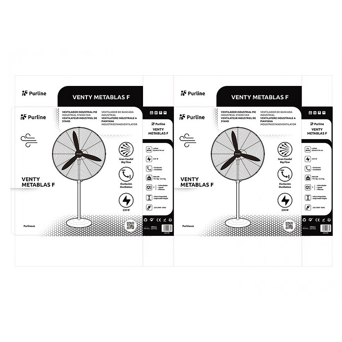 Purline Venty Ventilador de pie Metablast (Negro, 75 cm, 190 cm) | BAUHAUS