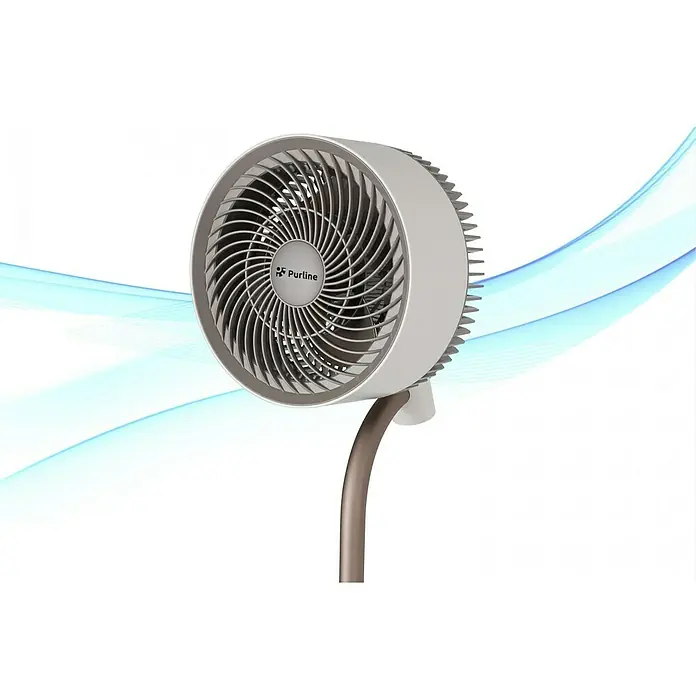 Purline Venty Ventilador de pie Ambience - Blanco, 27 cm, 100 cm - Un ventilador de pie Purline con un diseño redondo y moderno, ideal para refrescar espacios habitables.