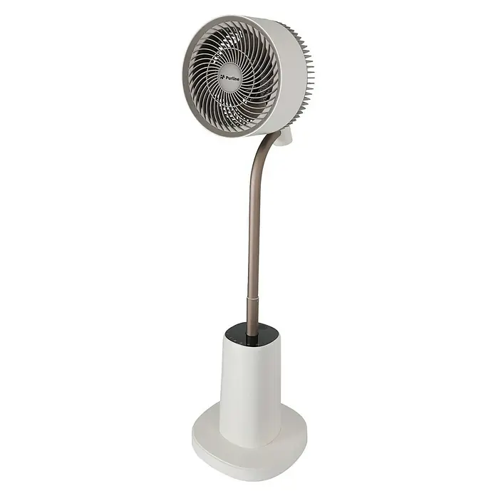 Purline Venty Ventilador de pie Ambience - Blanco, 27 cm, 100 cm - Un moderno y elegante ventilador de torre Purline en blanco y gris, diseñado para una óptima circulación del aire, perfecto para cualquier hogar.