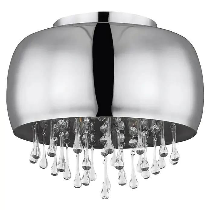 Globo LED-Deckenleuchte Kalla - 25 W - Elegante Chrom-Deckenleuchte mit Kristalltropfen für stilvolle Beleuchtung. Ideal für Wohn- und Schlafzimmer, die eine besondere Note suchen.
