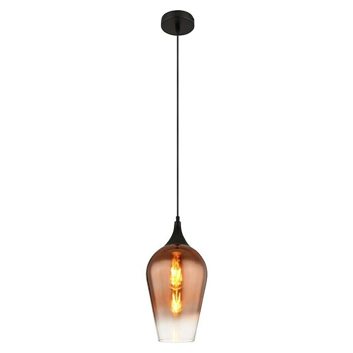 Globo Pendelleuchte Lavus (E27, Schwarz/Kupferfarben, Ø x H: 180 x 1 200 mm, 60 W) | BAUHAUS