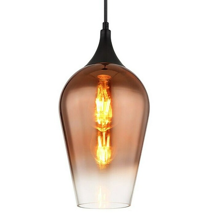 Globo Pendelleuchte Lavus (E27, Schwarz/Kupferfarben, Ø x H: 180 x 1 200 mm, 60 W) | BAUHAUS