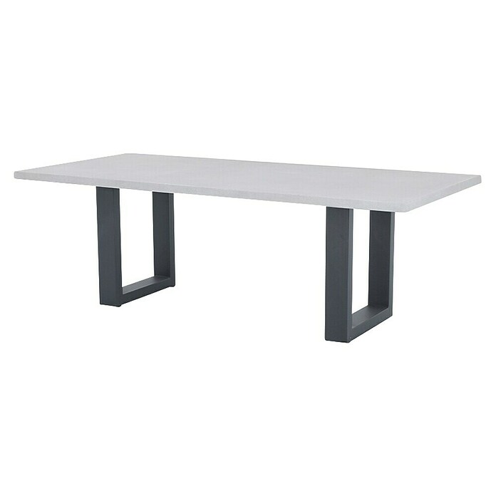 Gartentisch Centallo (L x B x H: 220 x 100 x 74 cm, Stahl, Glasfaserverstärkter Beton, Grau/ Schwarz) | BAUHAUS