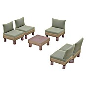 Keter Conjunto de muebles Elements II (Número de personas máx.: 5, 6 pzs., Polipropileno, Verde/Madera) | BAUHAUS