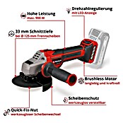 Einhell Professional Power X-Change 18V Akku-Winkelschleifer TP-AG 18/125 CE Q Li - Solo (Durchmesser Scheibe: 125 mm, 3 000 U/min - 10 500 U/min) | BAUHAUS