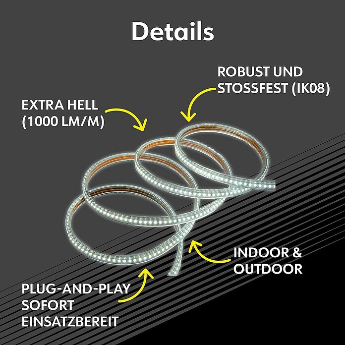 Müller-Licht LED-Stripes Power (25 m, Tageslichtweiß, 6 500 K, 25 000 lm, 290 W) | BAUHAUS