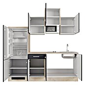 Flex-Well Turin Singleküche mit Mikrowelle (Breite: 210 cm, Anthrazit, Mit Elektrogeräten) | BAUHAUS