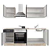 Flex-Well Turin Singleküche (Breite: 210 cm, Anthrazit, Mit Elektrogeräten) | BAUHAUS