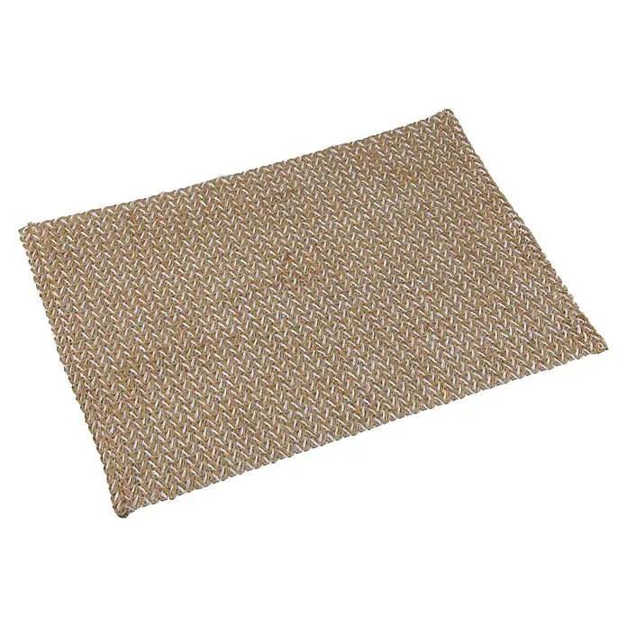 Versa Salvamantel Rectangular - L x An: 43,5 cm x 28 mm, Gris - Mantel individual beige tejido con una textura fina y un diseño simple y elegante, perfecto para uso diario y ocasiones especiales.