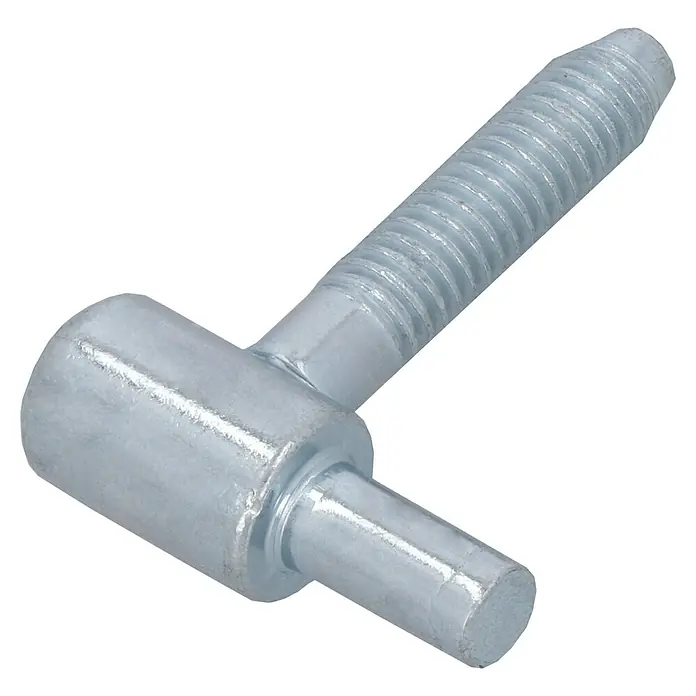 Suki Bisagra de encaje Anuba - Diámetro ruedas: 9 mm, Zincado, Apto para: Puertas de las habitaciones - Perno de bisagra atornillable de metal plateado con eje roscado y cuerpo cilíndrico.