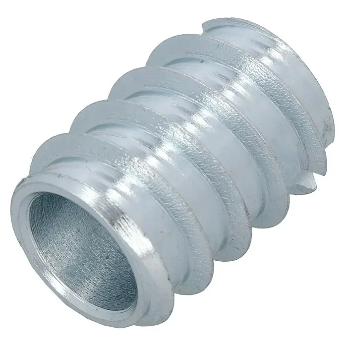 Suki Manguito roscado - M 10, Acero, 1 ud. - Inserto roscado metálico autorroscante con rosca externa para madera e interna para tornillos.