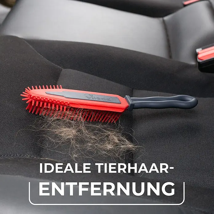 Vileda pet pro Tierhaar-Entferner Electrostatic Brush - Rot/Schwarz, Material Borsten: Gummi, Kunststoff - Tierhaarentfernung leicht gemacht: Die Vileda Bürste entfernt effektiv Haare von Autositzen und Polstern.