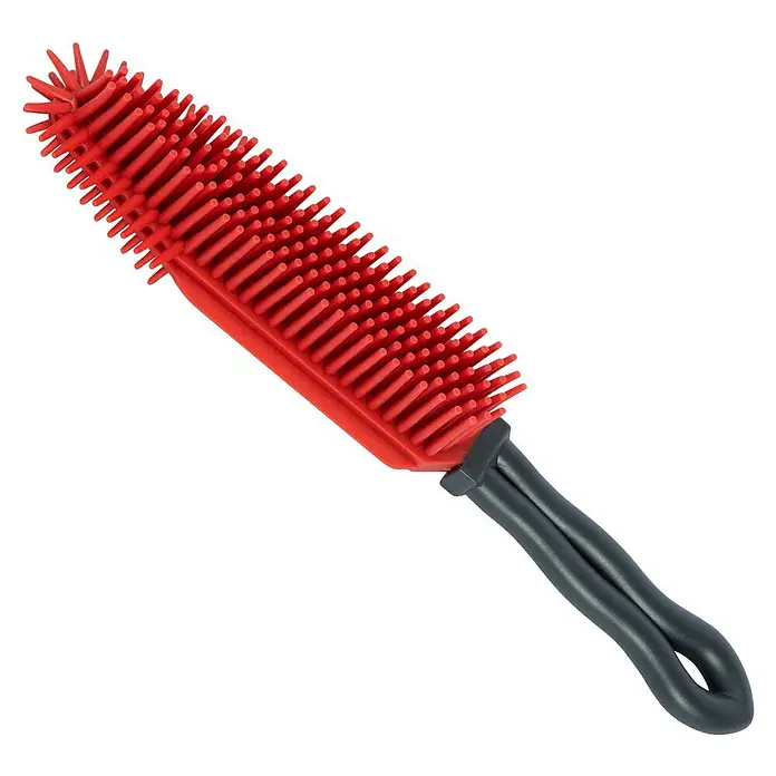 Vileda pet pro Tierhaar-Entferner Electrostatic Brush - Rot/Schwarz, Material Borsten: Gummi, Kunststoff - Roter Silikonreiniger mit schwarzen Griff, ideal für schwer zugängliche Stellen und zur Reinigung verschiedener Gegenstände im Haushalt.