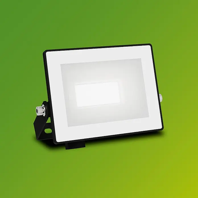Philips Proyector LED Lois Flood - 10 W, Negro, L x An x Al: 2 x 11 x 9 cm - Foco LED brillante con marco negro y soporte ajustable, perfecto para uso exterior.