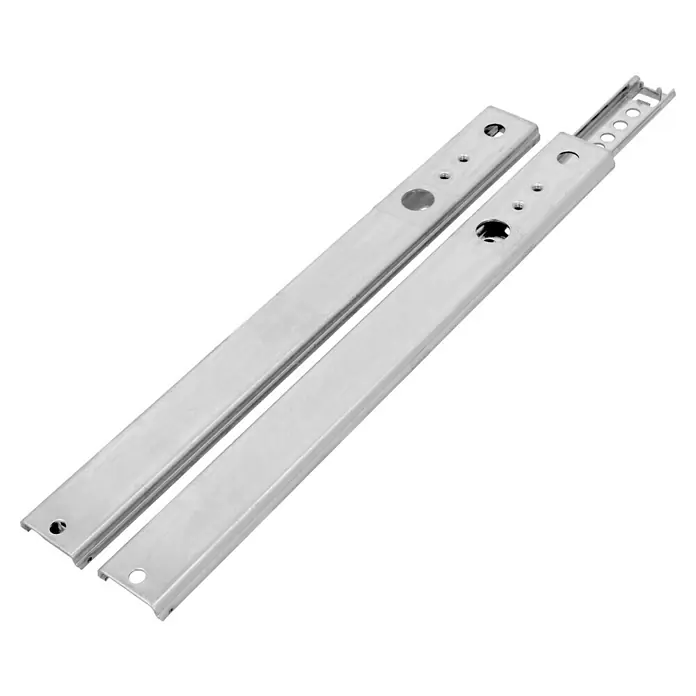Suki Schubladenführung - Einbaulänge: 246 mm, Traglast: 12 kg, Teilauszug, Seitlich am Schubkasten, Verzinkt - Silberne Schubladenschienen mit Kugellager für sanftes Ausziehen und Schließen von Schubladen. Robustes Design für hohe Belastbarkeit.