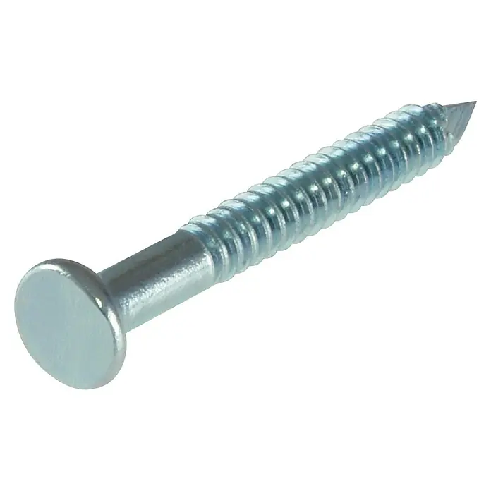Nagel - Ø x L: 4 x 60 mm, Stahl, 40 Stk. - Silberner Metallnagel mit flachem Kopf und geriffeltem Schaft für starke Befestigung.