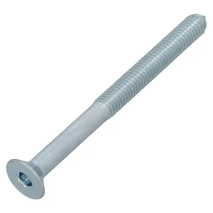 Suki Tornillo de unión - Ø x L: 12 x 70 mm, M 6, Cabezal avellanado - Primer plano de un tornillo de cabeza avellanada con hexágono interior, ideal para fijaciones al ras y seguras en diversos materiales.