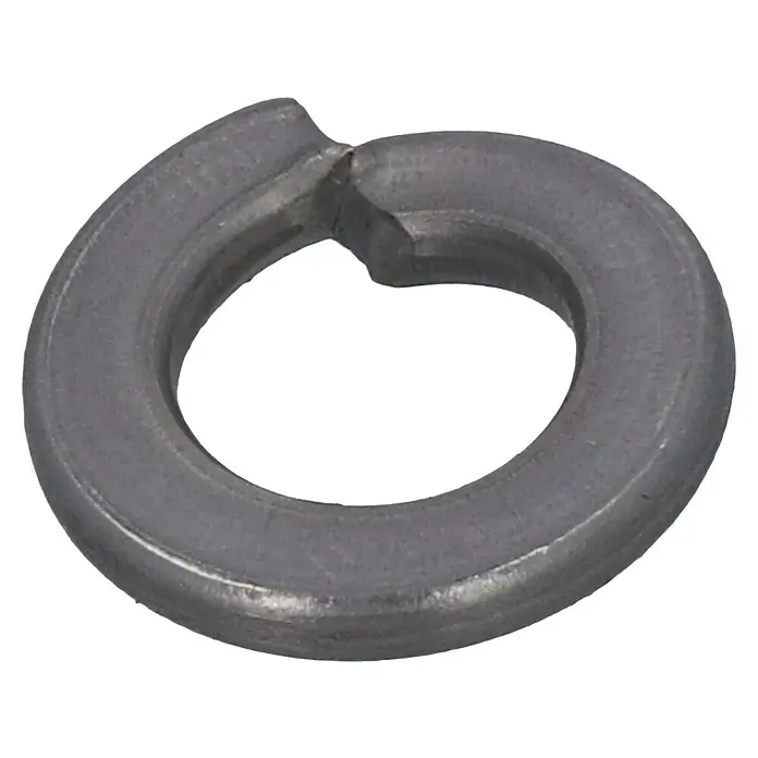 Federring - Außendurchmesser: 118 mm, 8 mm, Edelstahl, 8 Stk. - Nahaufnahme einer Federscheibe aus Metall mit einer Öffnung, die eine spiralförmige Form erzeugt.