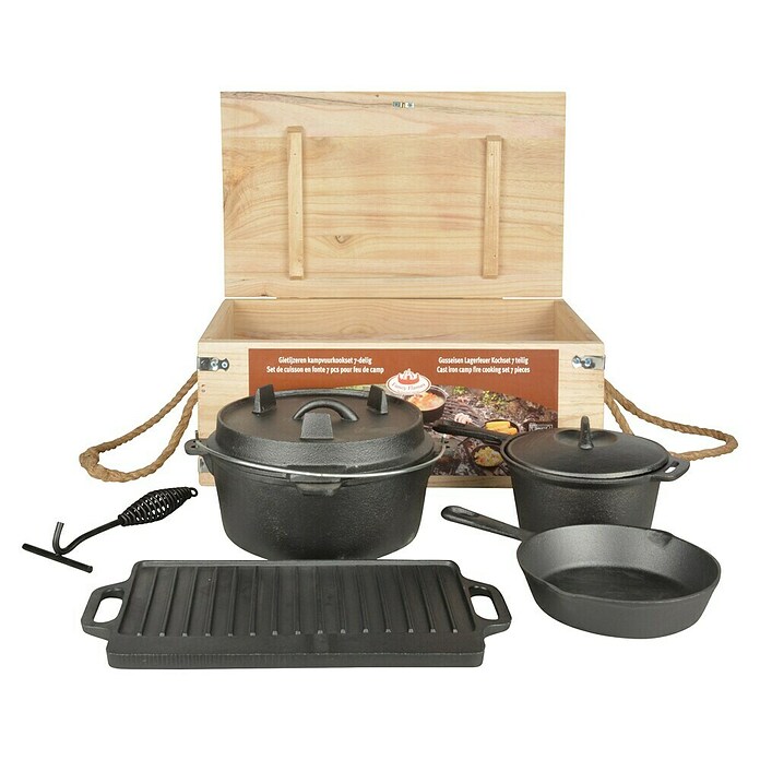 Esschert Design Dutch Oven Fancy Flames (7 -delig, Gietijzer) | BAUHAUS