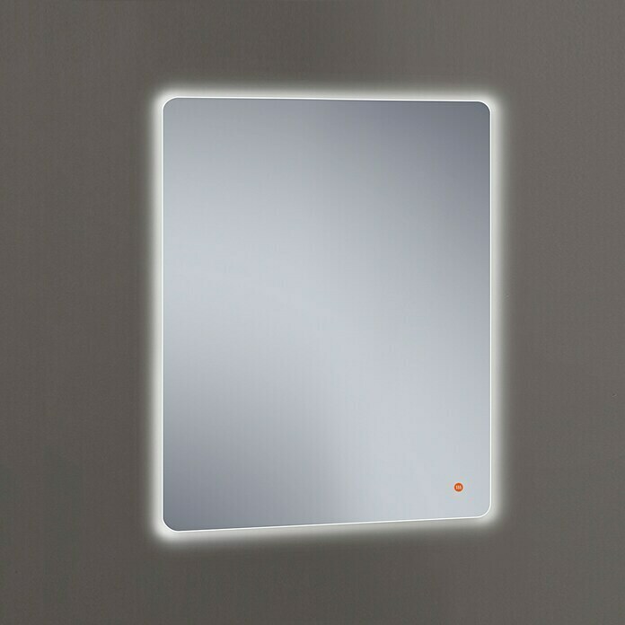 Espejo de pared de 80cm x 60cm ovalado con luz Led AKUA