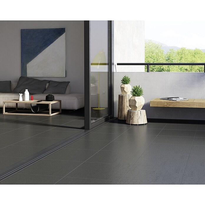 Terrassenfliese Slate Black (Schwarz, 60 x 60 x 2 cm, Feinsteinzeug)