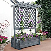 Promadino Pflanzkasten mit Pergola (Außenmaß (L x B x H): 140 x 64,5 x 102 cm, Holz, Grau) | BAUHAUS